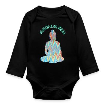 kundalini reiki mit buddha e 70 - Baby Bio-Langarm-Body - Schwarz - Vorne