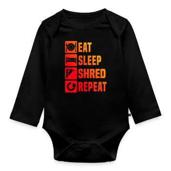 Sports d’hiver Snowboard snowboard snowboard snowboard - Body Bébé bio manches longues - noir - Devant