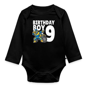 Motocross Boy Tee 9 ans T Shirt - Body Bébé bio manches longues - noir - Devant