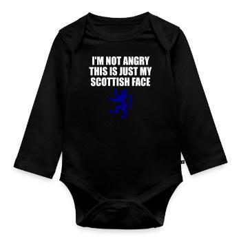 scottish - Organic Longsleeve Baby Bodysuit - black - Front