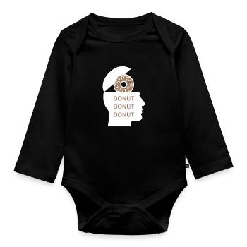 Donut Donut Donut Drôle De Design - Body Bébé bio manches longues - noir - Devant