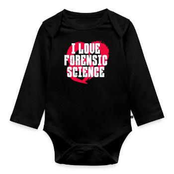 I Love Forensics – Investigative Psychology - Baby Bio-Langarm-Body - Schwarz - Vorne