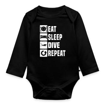 Diver Tauchen Scuba Taucher Free Dive Scuba Diver - Baby Bio-Langarm-Body - Schwarz - Vorne
