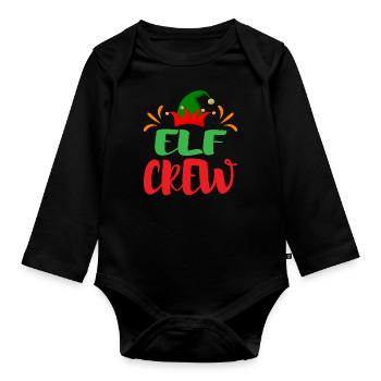 Weihnachten Elf Crew - Baby Bio-Langarm-Body - Schwarz - Vorne