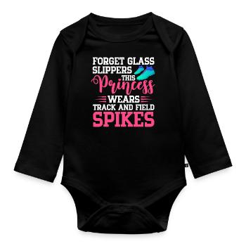 Forget Glass Slippers – Running Lover Runner Sport - Baby Bio-Langarm-Body - Schwarz - Vorne