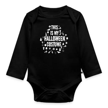 This is my halloween costume - Organic Longsleeve Baby Bodysuit - black - Front