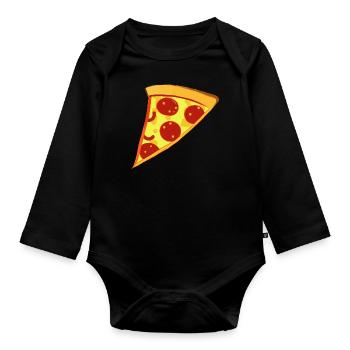 Pizza Slice Pizza Baker Pizza Food Gift Idea - Organic Longsleeve Baby Bodysuit - black - Front