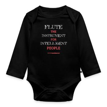 Flute Instrument For Intelligent People Light - Baby Bio-Langarm-Body - Schwarz - Vorne