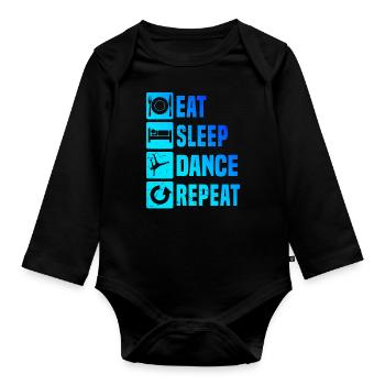 Breakdance Break Dance Hiphop Ladies Bboy - Organic Longsleeve Baby Bodysuit - black - Front