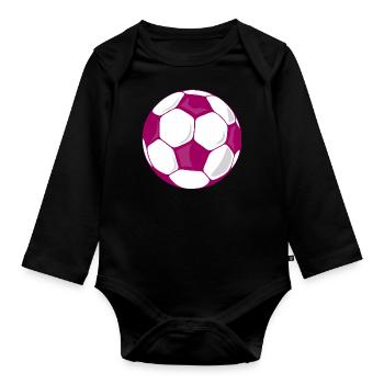 Soccer Footballer Fan World Cup - Organic Longsleeve Baby Bodysuit - black - Front