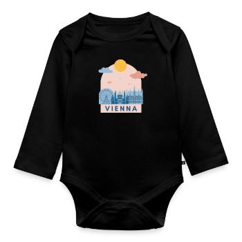 Austria Österreich Wien Vienna Design Europa - Baby Bio-Langarm-Body - Schwarz - Vorne