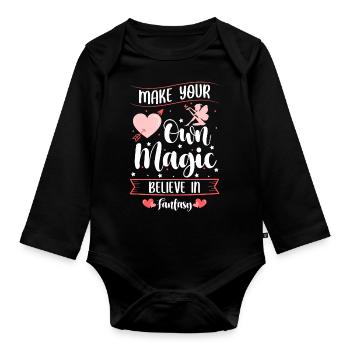 Fairy Daughter Child - Organic Longsleeve Baby Bodysuit - black - Front