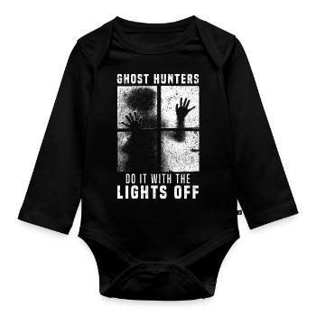 Ghost hunters | Paranormal Halloween Gift Ideas - Organic Longsleeve Baby Bodysuit - black - Front