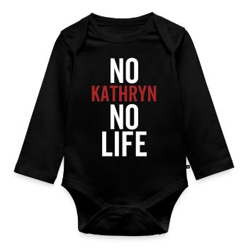 Pas de Kathryn Pas de vie - Body Bébé bio manches longues - noir - Devant