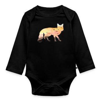 Fox - Organic Longsleeve Baby Bodysuit - black - Front