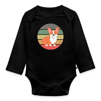 Amoureux des chiens Gallois Corgi Pembroke - Body Bébé bio manches longues - noir - Devant