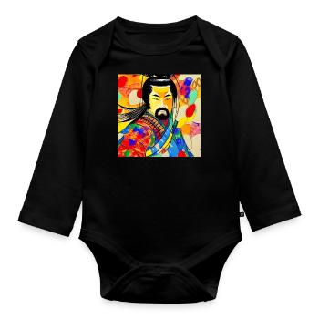 Samurai - Organic Longsleeve Baby Bodysuit - black - Front