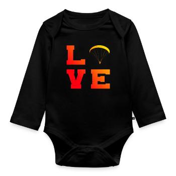 Paragliding Paragliding Women Paragliding - Organic Longsleeve Baby Bodysuit - black - Front