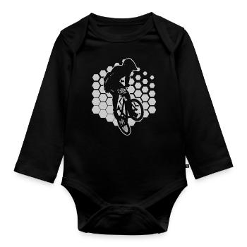 bmx bmx boys cycling bmx bicycle men - Organic Longsleeve Baby Bodysuit - black - Front