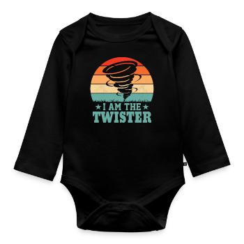 Je suis le météorologue Twister Météorologie - Body Bébé bio manches longues - noir - Devant