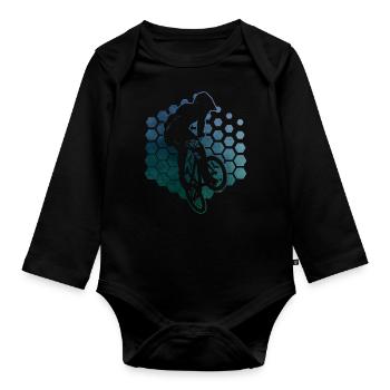 Radfahren Damen bmx jungen bmx Herren bmx fahrrad - Baby Bio-Langarm-Body - Schwarz - Vorne