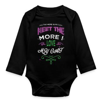 kitty avogato joke sayings cat flag tshirts - Baby Bio-Langarm-Body - Schwarz - Vorne