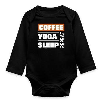 Yoga - Organic Longsleeve Baby Bodysuit - black - Front