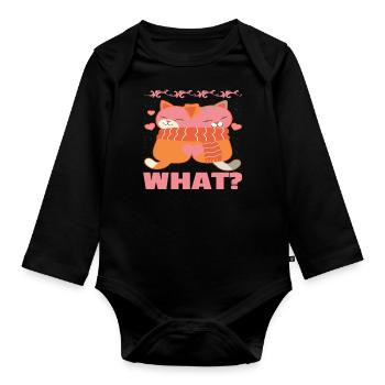 What? - Organic Longsleeve Baby Bodysuit - black - Front