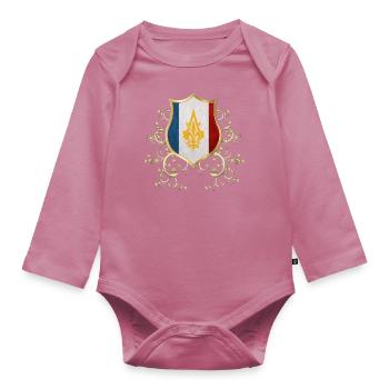 France French Paris France Europe Eiffel Tower - Organic Longsleeve Baby Bodysuit - mauve - Front