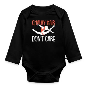 Gymnastik Turnen und Kunsturnen Akrobatik Sport - Baby Bio-Langarm-Body - Schwarz - Vorne