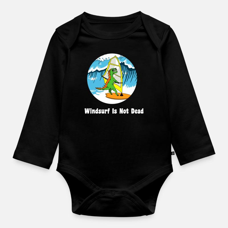 Wellenuntersetzer weiß - Baby Bio-Langarm-Body - Schwarz