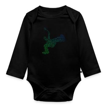 Women Men Bboy Hip Hop Breakdance Bgirl - Organic Longsleeve Baby Bodysuit - black - Front