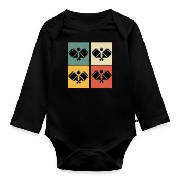 pickleball Retro Pickleball pickleball Vintage - Organic Longsleeve Baby Bodysuit - black - Front