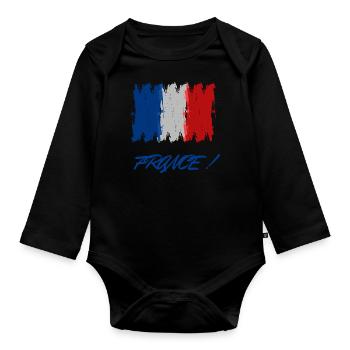 FRANCE - Body Bébé bio manches longues - noir - Devant