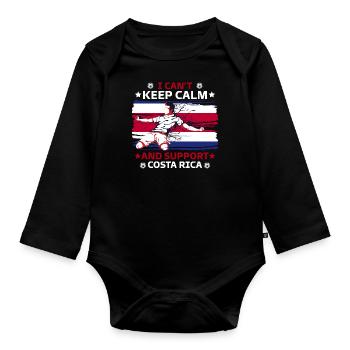 rester calme et soutenir le costa rica - Body Bébé bio manches longues - noir - Devant