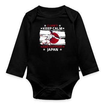 rester calme et soutenir le Japon - Body Bébé bio manches longues - noir - Devant