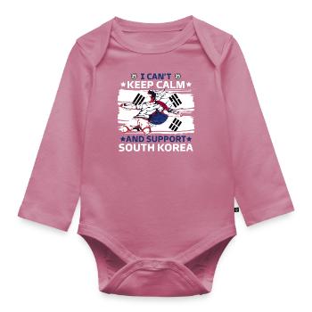 rester calme et soutenir la corée du sud - Body Bébé bio manches longues - mauve - Devant