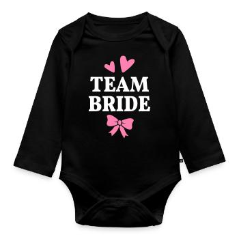 Équipe Bride Hen Party Mariage - Body Bébé bio manches longues - noir - Devant