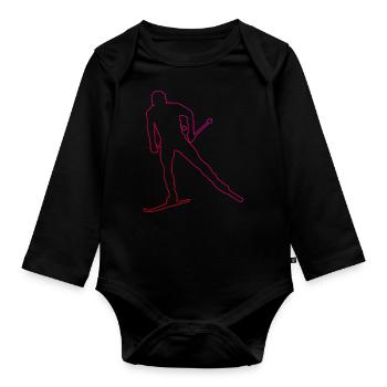 Ski de fond Patinage Patinage de fond Femmes Hommes - Body Bébé bio manches longues - noir - Devant