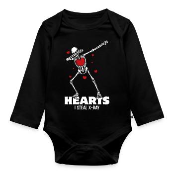 I Steal X-Ray Hearts - Baby Bio-Langarm-Body - Schwarz - Vorne