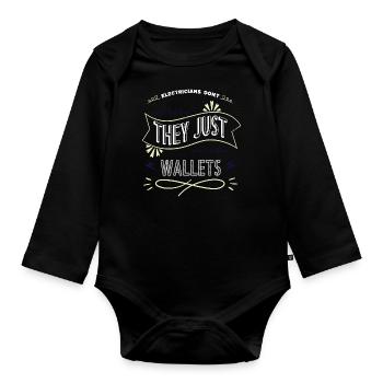 awesome engineer electrical electrician prop - Organic Longsleeve Baby Bodysuit - black - Front