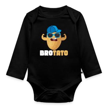 Brotato Vegetable Potato - Baby Bio-Langarm-Body - Schwarz - Vorne
