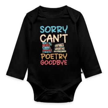 Book Writing Literature - Organic Longsleeve Baby Bodysuit - black - Front