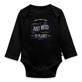 gift space travel believe earth awesome astrology - Baby Bio-Langarm-Body - Schwarz - Vorne