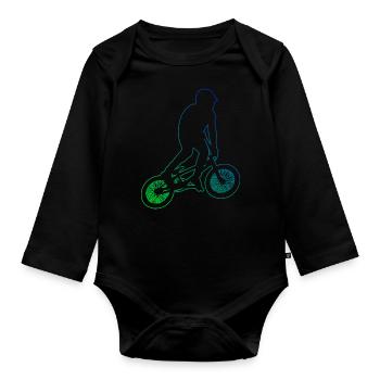 Hommes BMX Femmes Garçons BMX Vélo Cyclisme - Body Bébé bio manches longues - noir - Devant