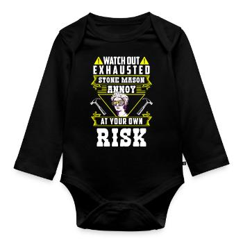 Crafts Creative Stones Artwork - Organic Longsleeve Baby Bodysuit - black - Front
