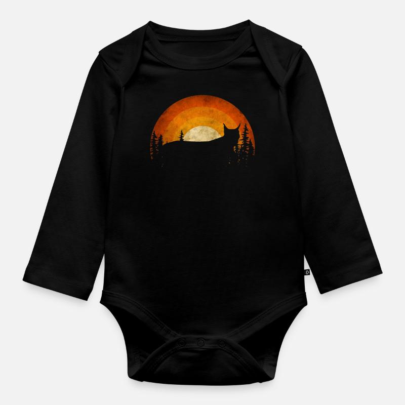 Luchs - Baby Bio-Langarm-Body - Schwarz