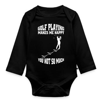 Golf Golfspielerin Golfschläger Spruch Golfball - Baby Bio-Langarm-Body - Schwarz - Vorne