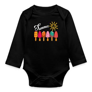 Soleil d’été Popsicles Holiday Fun - Body Bébé bio manches longues - noir - Devant