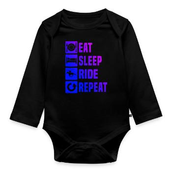 Horse Riding Riding Women Equestrian Racing - Organic Longsleeve Baby Bodysuit - black - Front